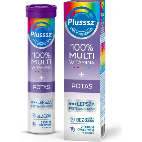 Plusssz 100% Multiwitamina + Potas 20 tabletek musujących
