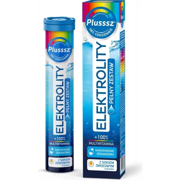 Plusssz Elektrolity+100% Multiwitamina 24 tabletki musujące