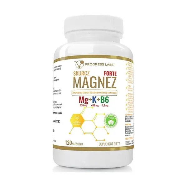 PROGRESS LABS Mg+K+B6 Forte, 120 kapsułek