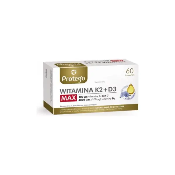 PROTEGO Witamina K2 + D3 Max, 60 kapsułek