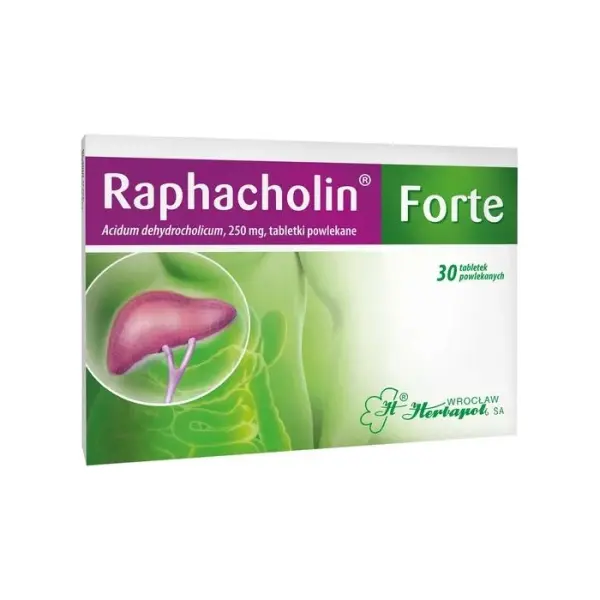 RAPHACHOLIN FORTE, objawy niestrawności, 30 tabletek powlekanych
