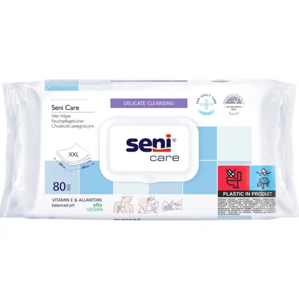 SENI CARE Chusteczki pielęgnacyjne XXL 20cm x 30 cm 80 sztuk