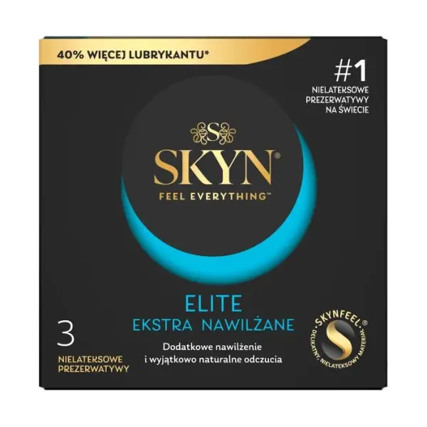 SKYN Elite Ekstra nawilżane prezerwatywy, 3 sztuki