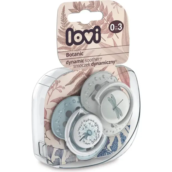 Smoczek silikonowy dynamiczny LOVI 0-3m Botanic 22/869 BOY 2 sztuki