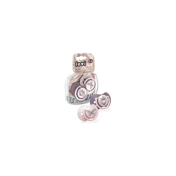 Smoczek  silikonowy dynamiczny LOVI 3-6m Botanic 22/870 GIRL 2 sztuki