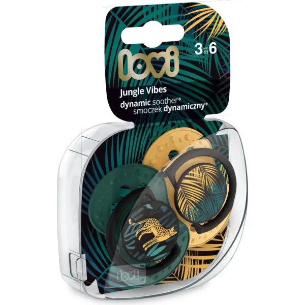 Smoczek silikonowy dynamiczny LOVI 3-6m Jungle 22/902 BOY 2 sztuki