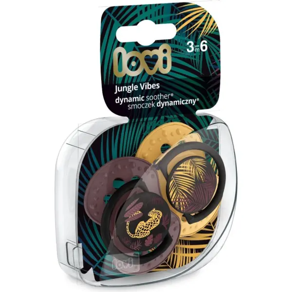 Smoczek silikonowy dynamiczny LOVI 3-6m Jungle 22/902 GIRL 2 sztuki