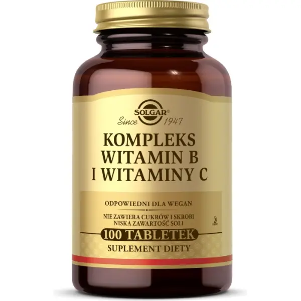 SOLGAR Kompleks witamin B i witaminy C 100 tabletek