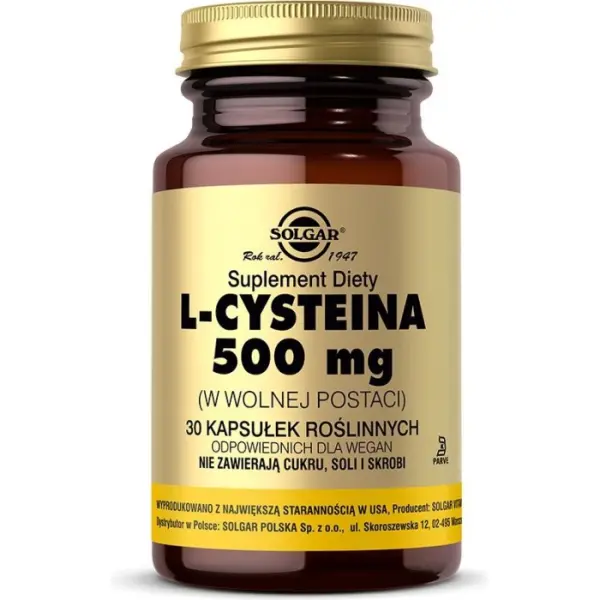 SOLGAR L-cysteina 500 mg 30 kapsułek