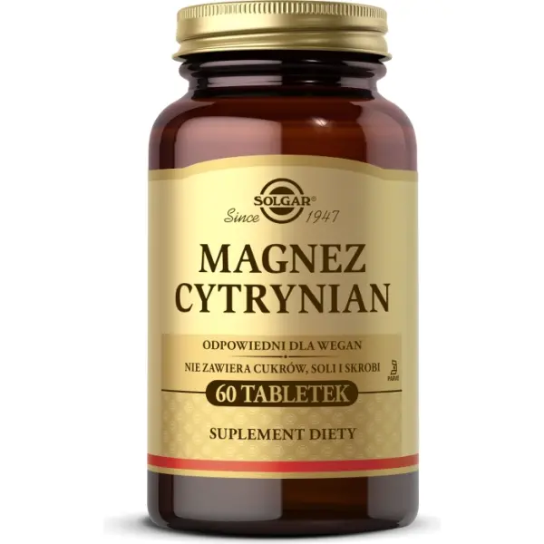 SOLGAR Magnez cytrynian 60 tabletek