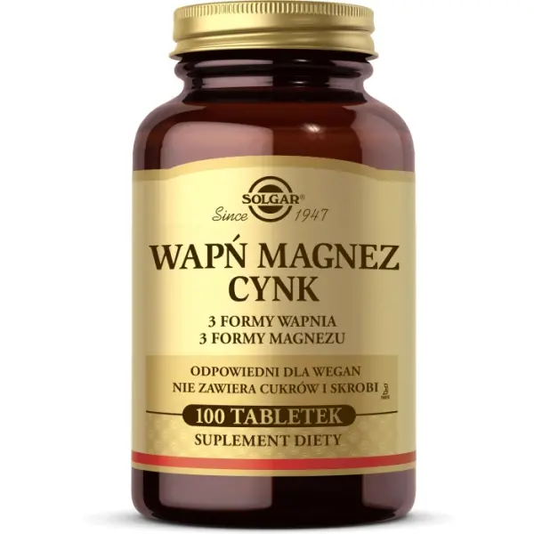 SOLGAR Wapń Magnez Cynk tabl. 100 tabletek