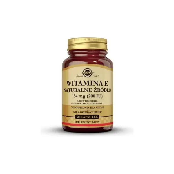 SOLGAR Witamina E 200 IU naturalna 50 kapsułek