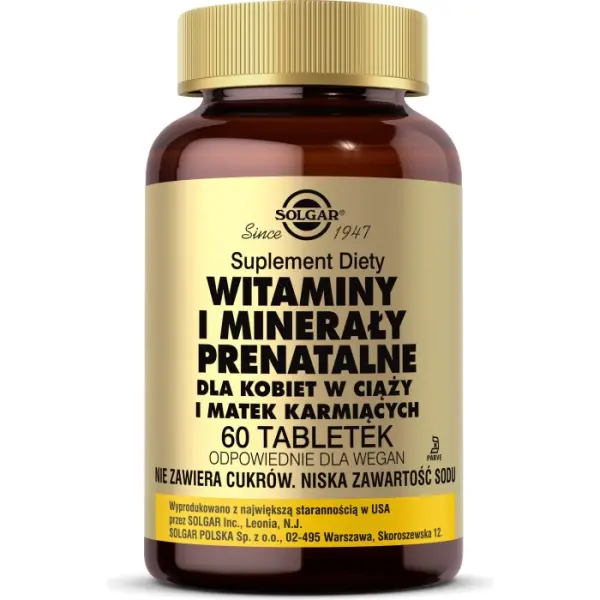 SOLGAR Witaminy i minerały prenatalne 60 tabletek