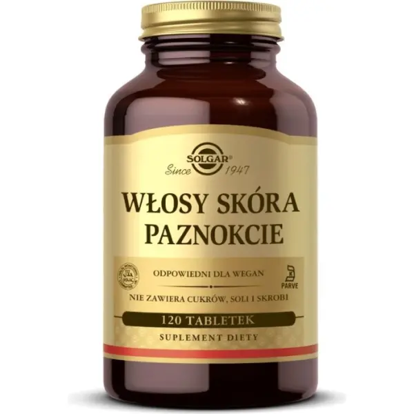 SOLGAR Włosy Skóra Paznokcie 120 tabletek