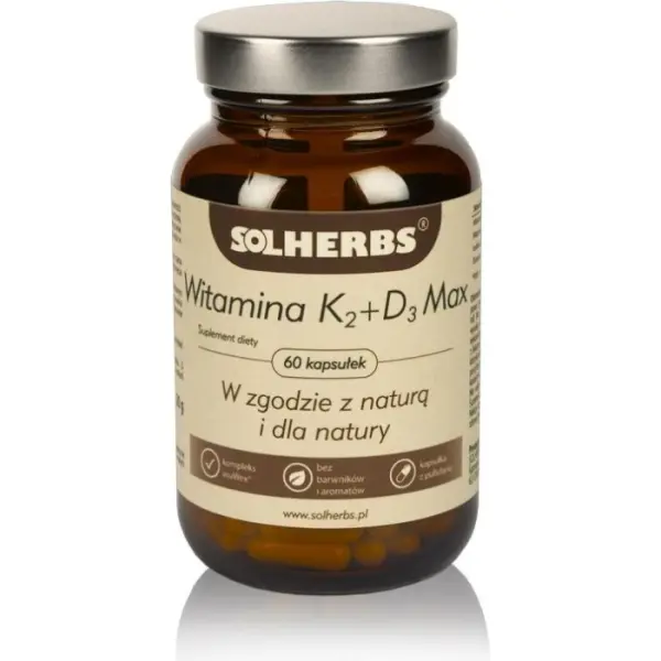 SOLHERBS Witamina K2 + D3 MAX 60 kapsułek