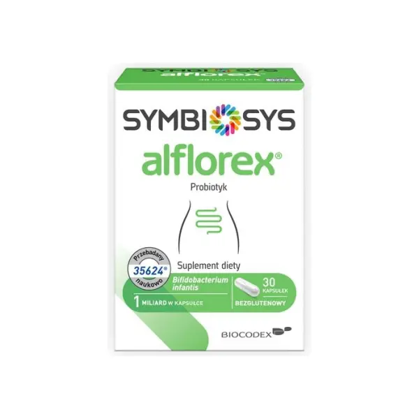 SYMBIOSYS ALFLOREX Probiotyk na jelita, 30 kapsułek