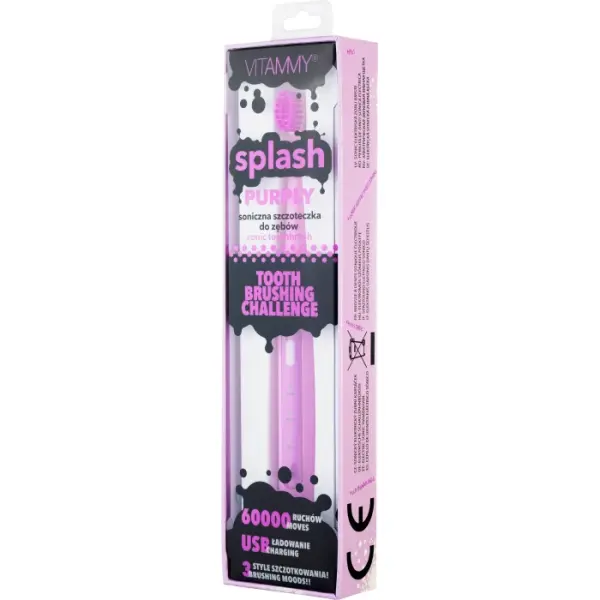 Szczoteczka soniczna do zębów VITAMMY SPLASH Purply fioletowa