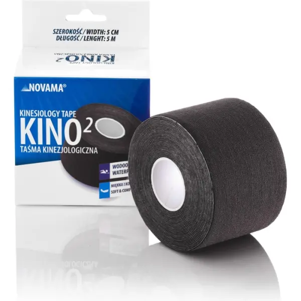 Taśma kinezjologiczna NOVAMA KINO2 5cm x 5m czarna
