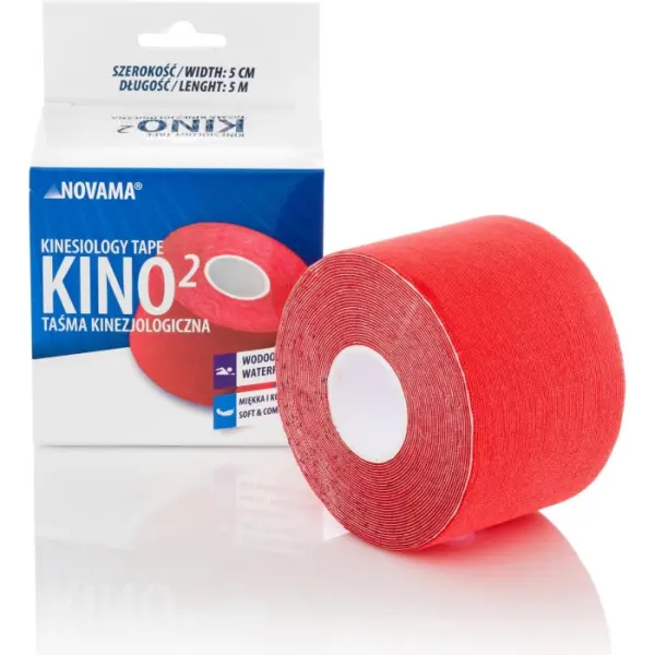 Taśma kinezjologiczna NOVAMA KINO2 5cmx5 czerwona