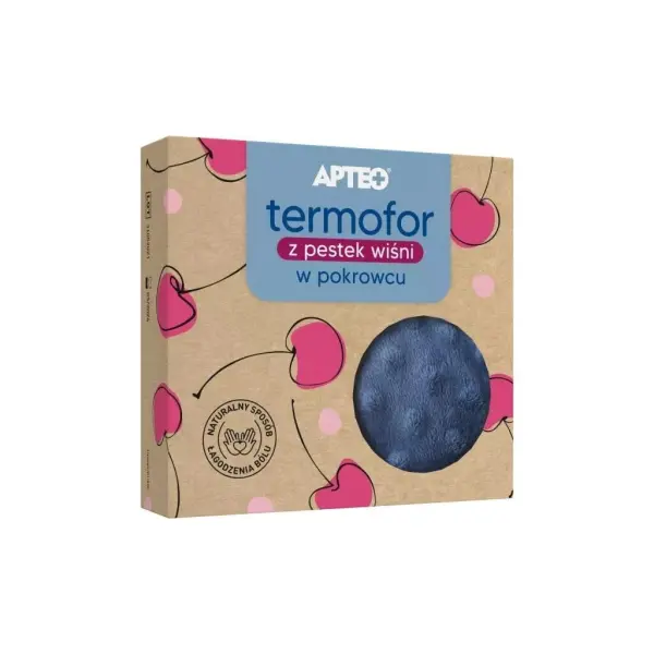 Termofor z pestek wiśni w pokrowcu (180g) granatowy