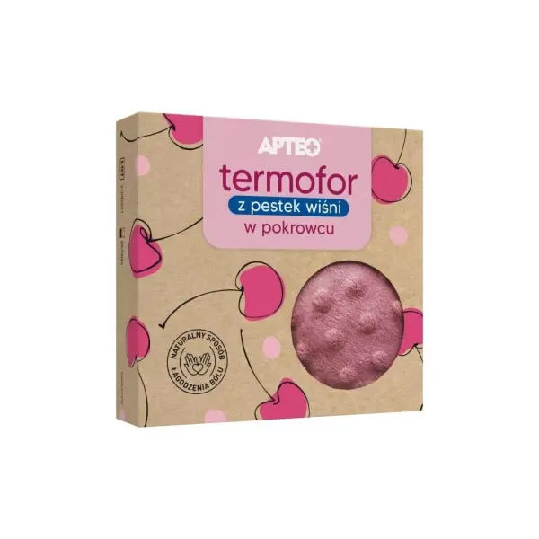Termofor z pestek wiśni w pokrowcu (180g) różowy
