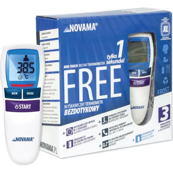 Termometr NOVAMA Free bezdotykowy 1 sztuka