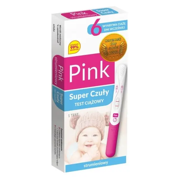 Test ciążowy Pink Strumieniowy Super Czuły 1 sztuka