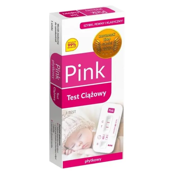 Test ciążowy  PINK Test  płytkowy 1 sztuka