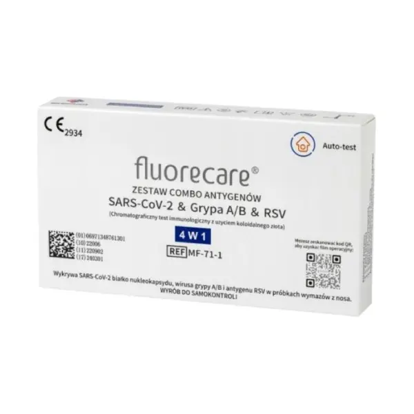 Test COVID + GRYPA  FLUORECARE Zestaw combo antygenów 4w1