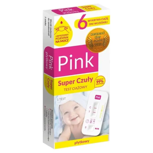 Test Pink Super Czuły Domowy płytkowy test ciążowy