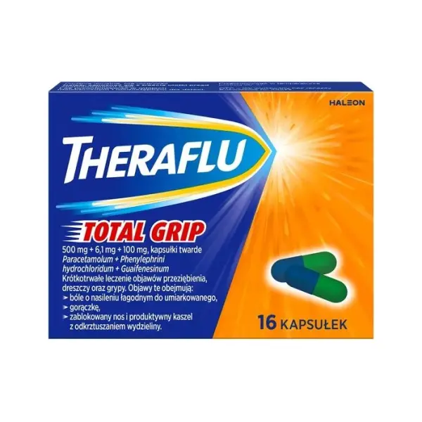 THERAFLU Total Grip, 16 kapsułek