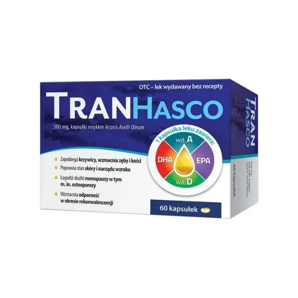 Tran Hasco 500 mg, 60 kapsułek
