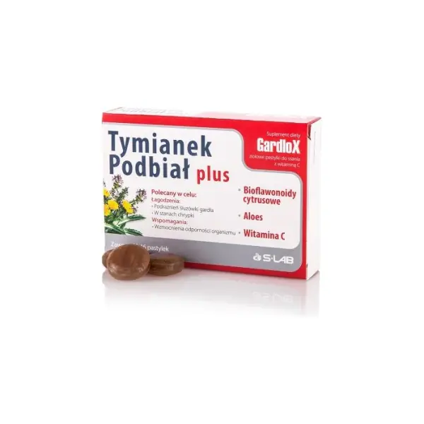 Tymianek i Podbiał Plus pastylki do ssania, 16 sztuk