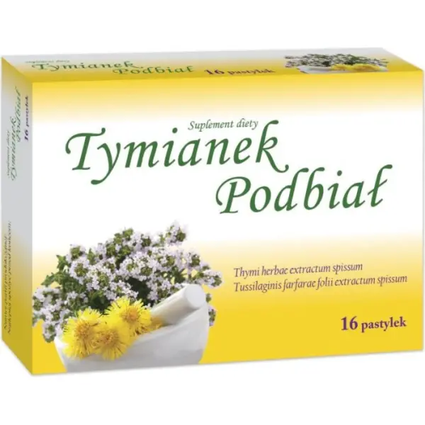 Tymianek Podbiał 16 pastylek do ssania