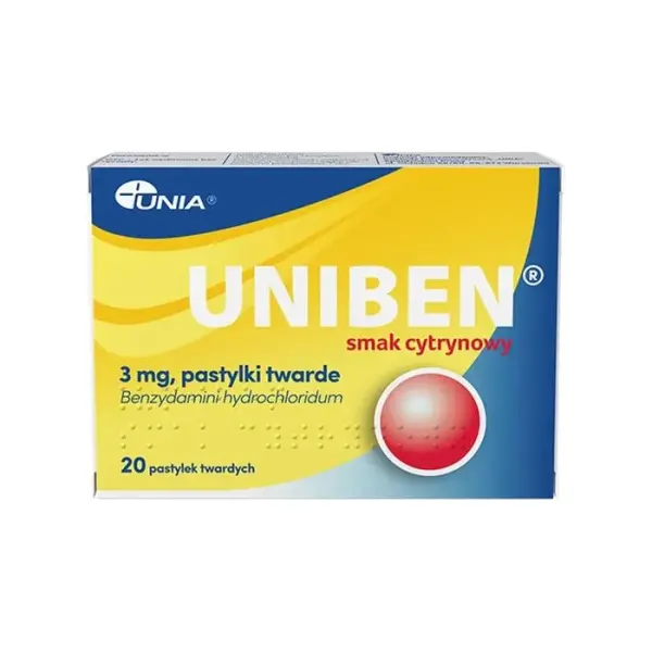 UNIBEN smak cytrynowy, 20 pastylek