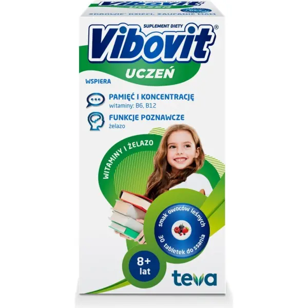 Vibovit Uczeń Witaminy + Żelazo 30 tabletek do ssania