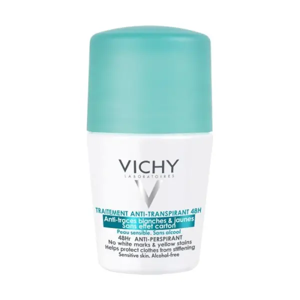 VICHY ANTI-TRACE Antyperspirant w kulce 48H przeciw śladom na ubraniach, 50 ml