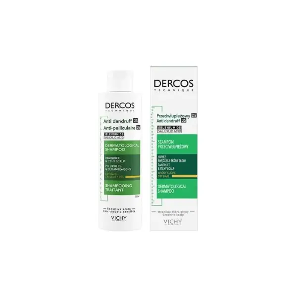 VICHY DERCOS DS Szampon przeciwłupieżowy łupież suchy, 200 ml