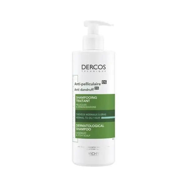 VICHY DERCOS DS Szampon przeciwłupieżowy włosy normalne i przetłuszczające się, 390 ml