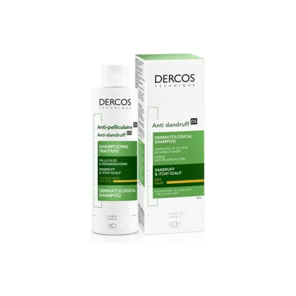 VICHY DERCOS Szampon przewciwłupieżowy włosy suche 390ml