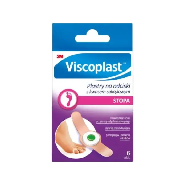 VISCOPLAST Plastry na odciski z kwasem salicylowym, 6 sztuk