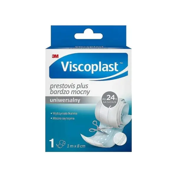 VISCOPLAST Prestovis Plus bardzo mocny plaster 8cm x 1m, 1 sztuka