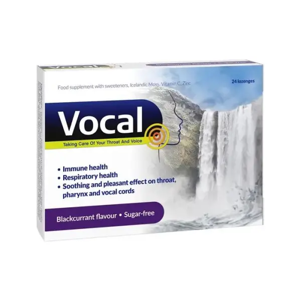 VOCAL Pastylki do ssania miękkie o smaku czarnej porzeczki, 24 sztuk