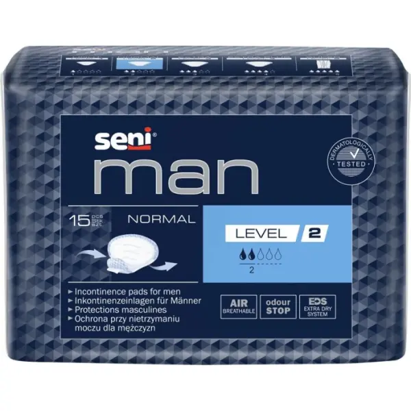 Wkłady anatomiczne SENI MAN NORMAL Level 2 15 sztuk