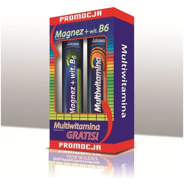 Zdrovit Magnez z vit. B6 i Multiwitamina 24 + 20 tabletek musujących