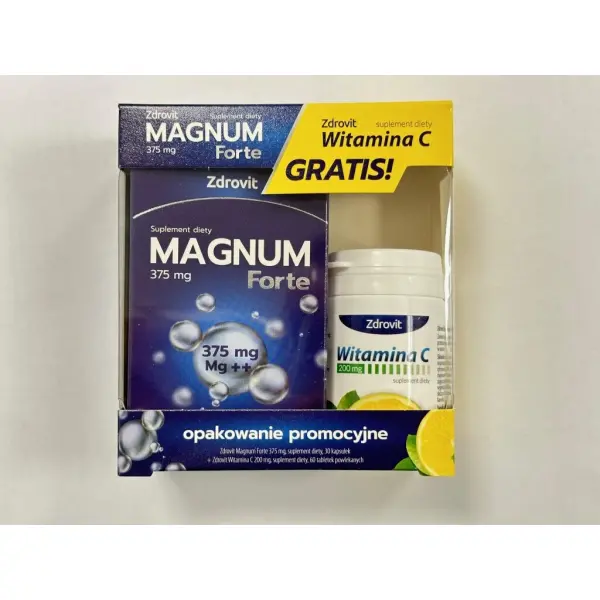 Zdrovit Magnum Forte 30 kapsułek + Zdrovit Witamina C 200mg 60 tabletek