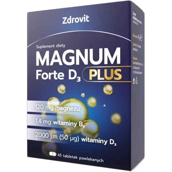 Zdrovit Magnum Forte + Witamina D3 45 tabletek powlekanych