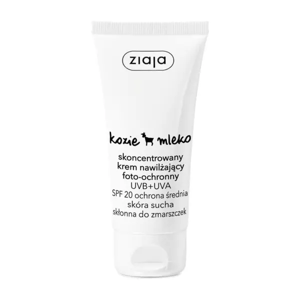 ZIAJA KOZIE MLEKO  Skoncentrowany krem nawilżający foto-ochronny UVB + UVA SPF20 50ml