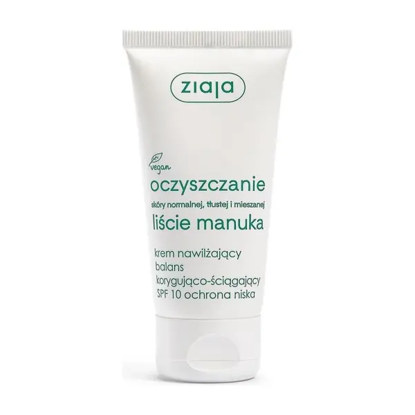 ZIAJA Manuka krem nawilżający balans korygująco-ściągający SPF 10 ochrona niska