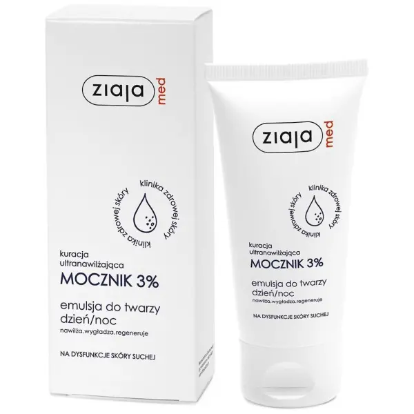 ZIAJA MED kuracja ultranawilżająca mocznik 3% emulsja do twarzy dzień/noc 50ml